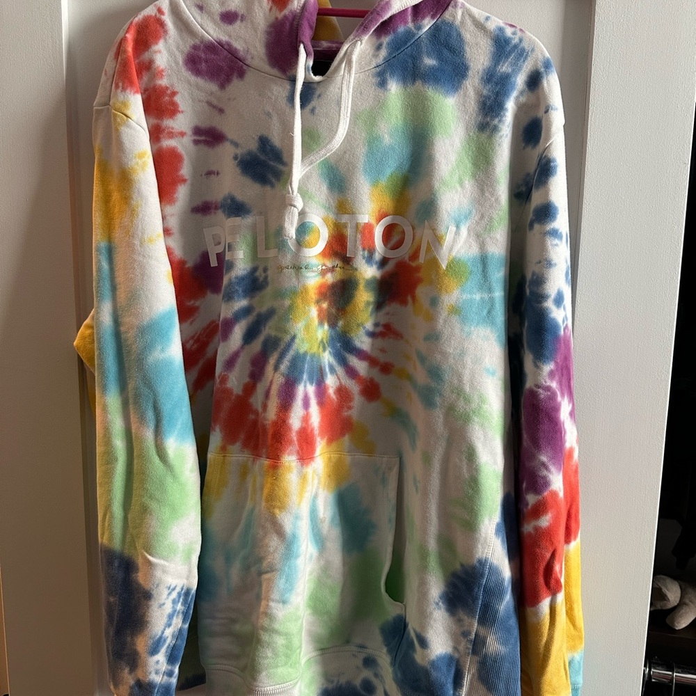 Spiritual Gangster x Peloton Unisex Tie Dye Hoodie Pullover Sweater Size XXL